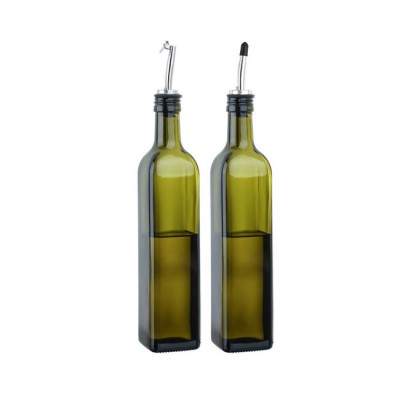 Custom 500ml Olive Oil Vinegar Bottle Dispenser Glasses For Kitchen